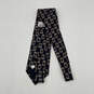 NWT Mens Black Gold Geometric Silk Keeper Loop Pointed Necktie Size XL image number 2