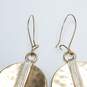 RLH - SOHO Gold Tone Wire Wrapped Hammered Disc Dangle Earrings 20.2g image number 4