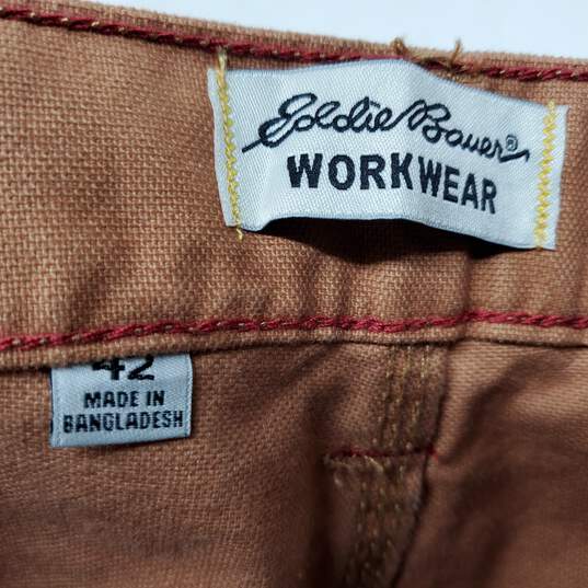Eddie Bauer Workwear Brown Carpenter Pants Men's 42 x 32 NWT image number 4