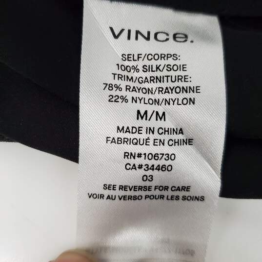 Vince WM's 100% Silk Black Crewneck Blouse Size M image number 3
