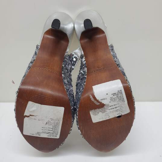 Enzo Angiolini 5" Slingback Heels Women's 10 M in Silver Sequin image number 6