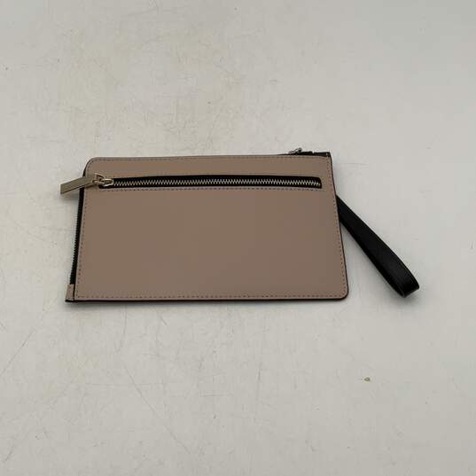 Kate Spade Womens Black Tan Leather Inner Pockets Zipper Wristlet Wallet Clutch image number 2