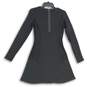 Twenty Womens Black Quilted Round Neck Long Sleeve Back Zip Mini Dress Size S image number 2
