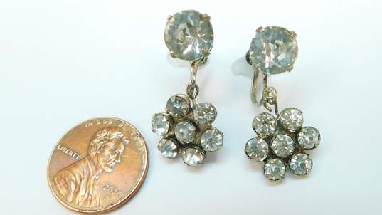 (G) VNTG Weiss & Fash Rhinestone & Silver Tone Earrings Necklace & Brooch 49.6g image number 5
