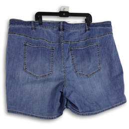 NWT Womens Blue Medium Wash Flat Front Stretch Denim Jean Shorts Size 28 alternative image