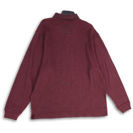 Mens Purple Spread Collar Long Sleeve Pullover Polo Shirt Size XL alternative image