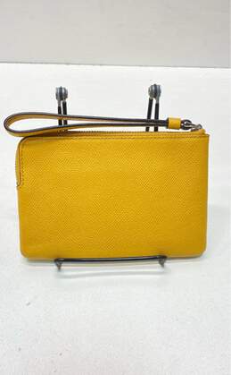 COACH Yellow Leather Zip Coin Wallet Wristlet alternative image