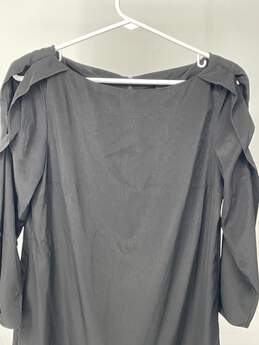 Womens Black Cold Shoulder Round Neck Back Zip Mini Dress Sz 2 T-0528888-M alternative image