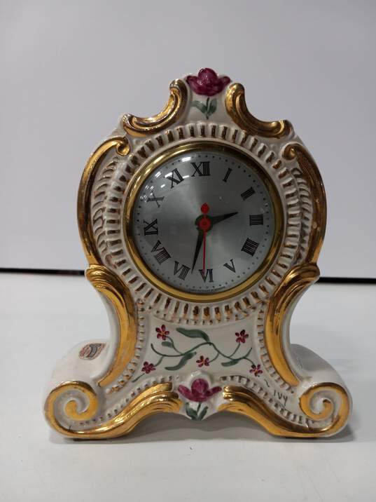 Devereaux Floral Porcelain Mantle Clock image number 1