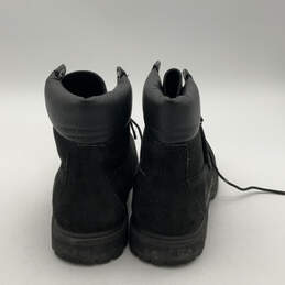 Womens Black Leather Round Toe Lace-Up Stylish Combat Boots Size 6.5M alternative image