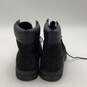 Womens Black Leather Round Toe Lace-Up Stylish Combat Boots Size 6.5M image number 2