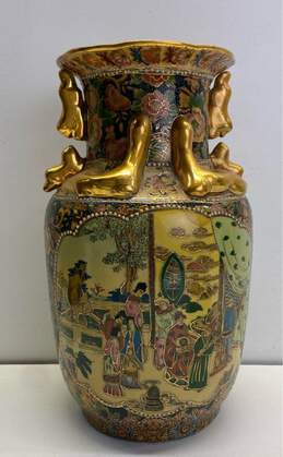Oriental Vase 14 in Tall Satsuma Pottery Floor Vase