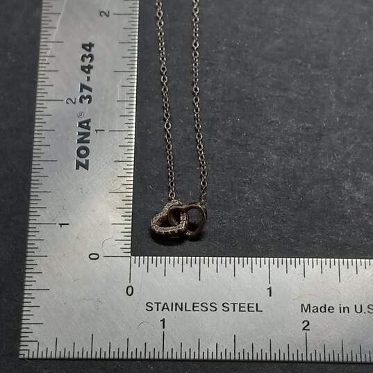Bundle of 3 Sterling Silver CZ Pendant Necklaces image number 5