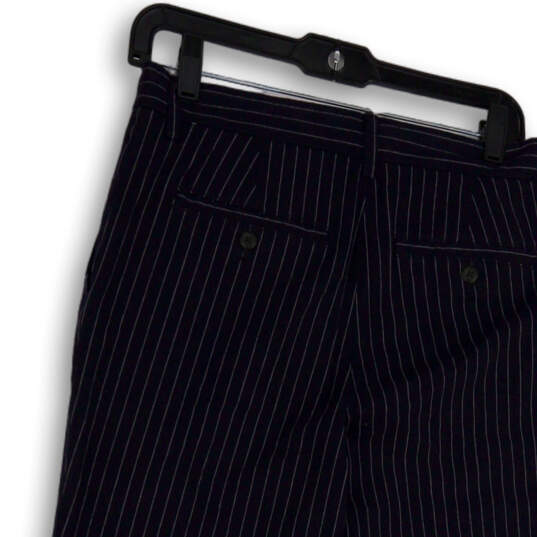 NWT Mens Blue White Striped Flat Front Pockets Dress Pants Size 28X28 image number 4