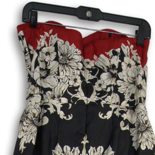 White House Black Market Womens Multicolor Floral Strapless Sheath Dress Size 8 image number 4