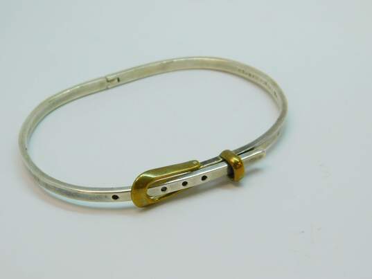 Taxco Sterling Silver & Brass Modernist Bracelets 84.6g image number 6