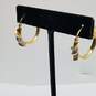 AD 14k Gold Diamond Hoop Earrings 3.7g image number 3