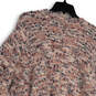 Womens Pink Gray Knitted Long Sleeve Open Front Cardigan Sweater Size 4 image number 4