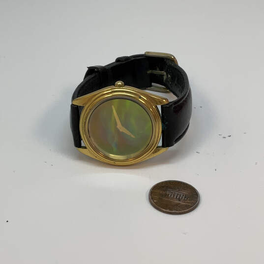 Designer Fossil Hologram Gold-Tone Round Adjustable Strap Analog Wristwatch image number 3