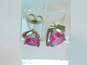 10K White Gold Heart Ruby Stud Earrings 1.0g image number 2