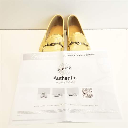 Escada Embossed Loafer Women's Sz 10 Yellow image number 1