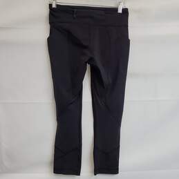 Lululemon Pace Rival Crop Capri Pants 6 Solid Black Ventilated Side Pockets alternative image