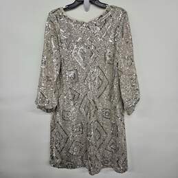 Champagne Sequin Puffed Sleeve Dress alternative image