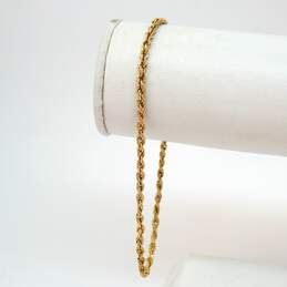 10K Yellow Gold Twisted Rope Chain Bracelet 1.8g alternative image