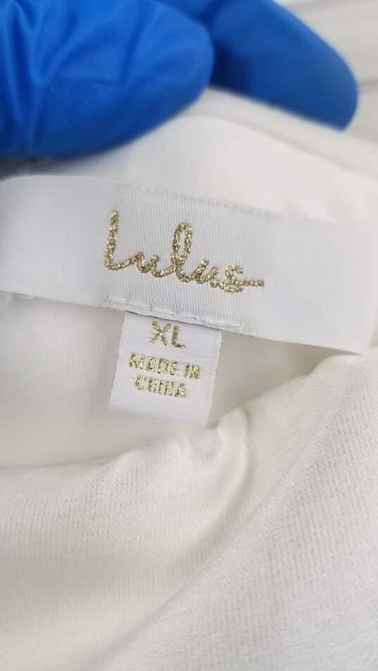 Lulus Pristine Love White Taffeta Zip-Up Maxi Dress Women's Size XL Wedding image number 3