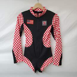 Beauty's Love Zip Up Long Sleeve Red Checkered Teddy Size Small