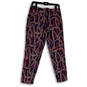 Womens Multicolor Printed Flat Front Pockets Straight Leg Ankle Pants Sz 0 image number 2