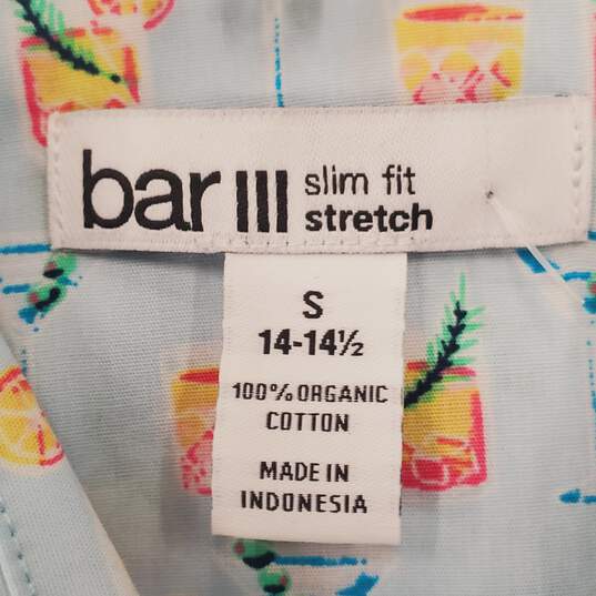 Bar III Men Blue Graphic Button Up S NWT image number 3