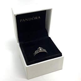Designer Pandora S925 ALE 52 Sterling Silver Cubic Zirconia Crown Ring