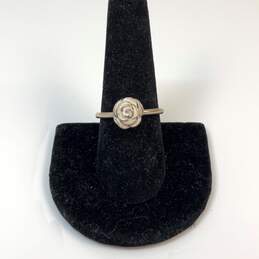Designer Pandora S925 ALE Sterling Silver Pink Enamel Rose Flower Band Ring