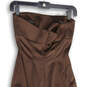 Womens Brown Strapeless Knee Length Back Zip Sheath Dress Size Small image number 4