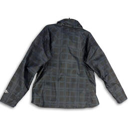 Mens Black Blue Plaid Long Sleeve Full-Zip Pockets Windbreaker Jacket Sz XL alternative image
