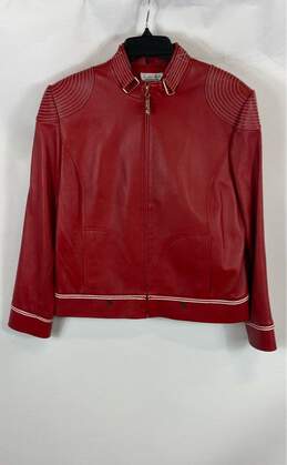 St John Sport by Marie Gray Red Zip up Jacket - Size Medium
