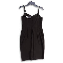 NWT Womens Black Adjustable Strap Knee Length Back Zip Bodycon Dress Size 6 alternative image
