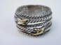 David Yurman 925 & 14K Yellow Gold Double X Crossover Ring 8.5g image number 2