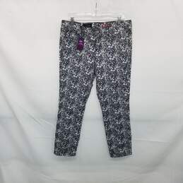 J. Crew Toothpick Navy Blue Floral Patterned Cotton Skinny Pant WM Size 32 R NWT