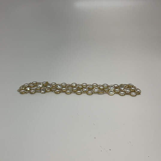 Designer Swarovski Gold-Tone Clear Crystal Cut Stone Link Chain Necklace image number 2