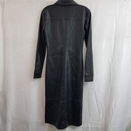 Steve Madden McClain Long Sleeve Black Faux Leather Midi Shirtdress Size 4 alternative image