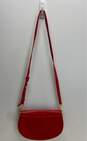Tory Burch Leather Jamie Clutch Crossbody Cherry Red image number 2