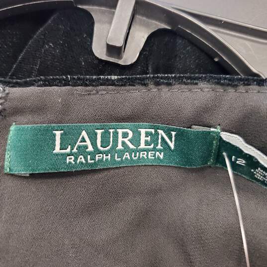 Lauren Ralph Lauren Women Black Velvet Dress Sz 12 NWT image number 3