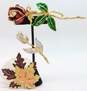 Multi Color Enamel Gold Tone Flowers & Leaves Brooches image number 1