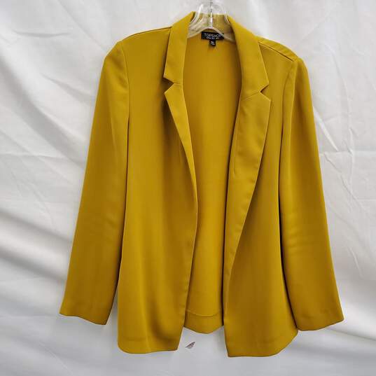 Topshop Women's Yellow Open Front Blazer Size 2 image number 1