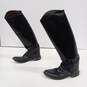 Women's Black Leather Riding Boots Size 8 image number 2