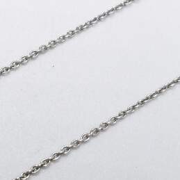 Sterling Silver Melee Diamond Pendant On 17 1/4" Necklace 4.7g alternative image