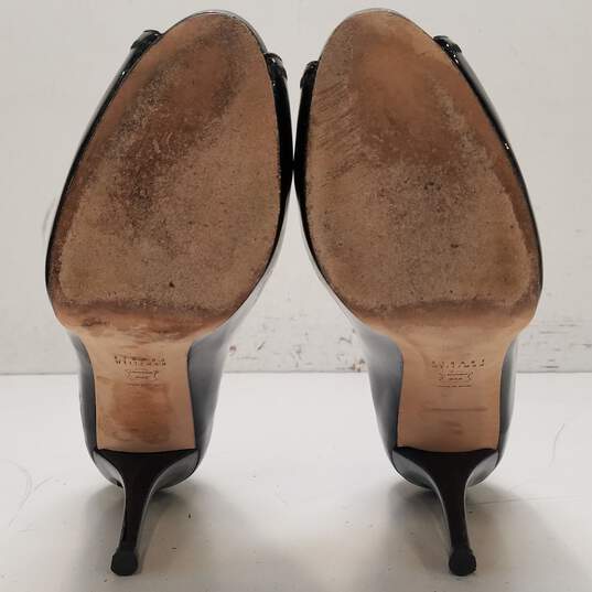 Stuart Weitzman Patent Peep Toe Heels Black 9 image number 6