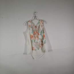 NWT Womens Floral Round Neck Sleeveless Ruffle Pullover Blouse Top Size Medium alternative image